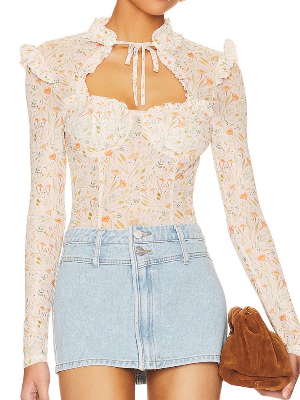 MORE TO COME Xoey Long Sleeve Top Floral